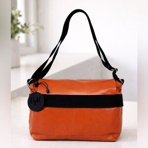 Jack Gomme Riga Light Orange Lightweight Shoulder Crossbody Bag Purse 10" x 9"